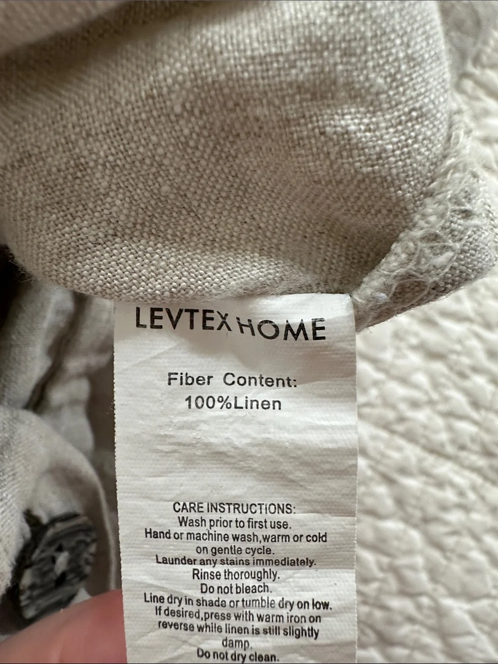 Levtex French Flax Linen Queen Duvet Cover Light Taupe Luxury